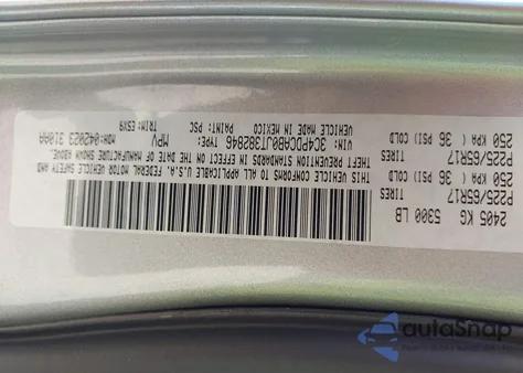 2018 Dodge Journey Se z USA, uszkodzony, nr VIN 3C4PDCAB0JT382846